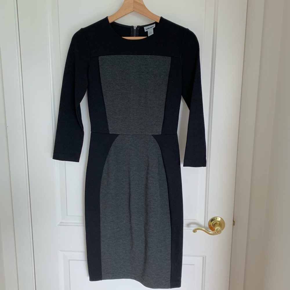 DKNY long sleeve black dress